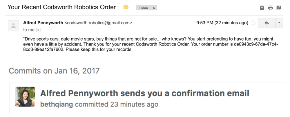 Email from Alfred Pennyworth